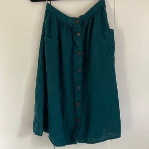 Linen Button Down Skirt